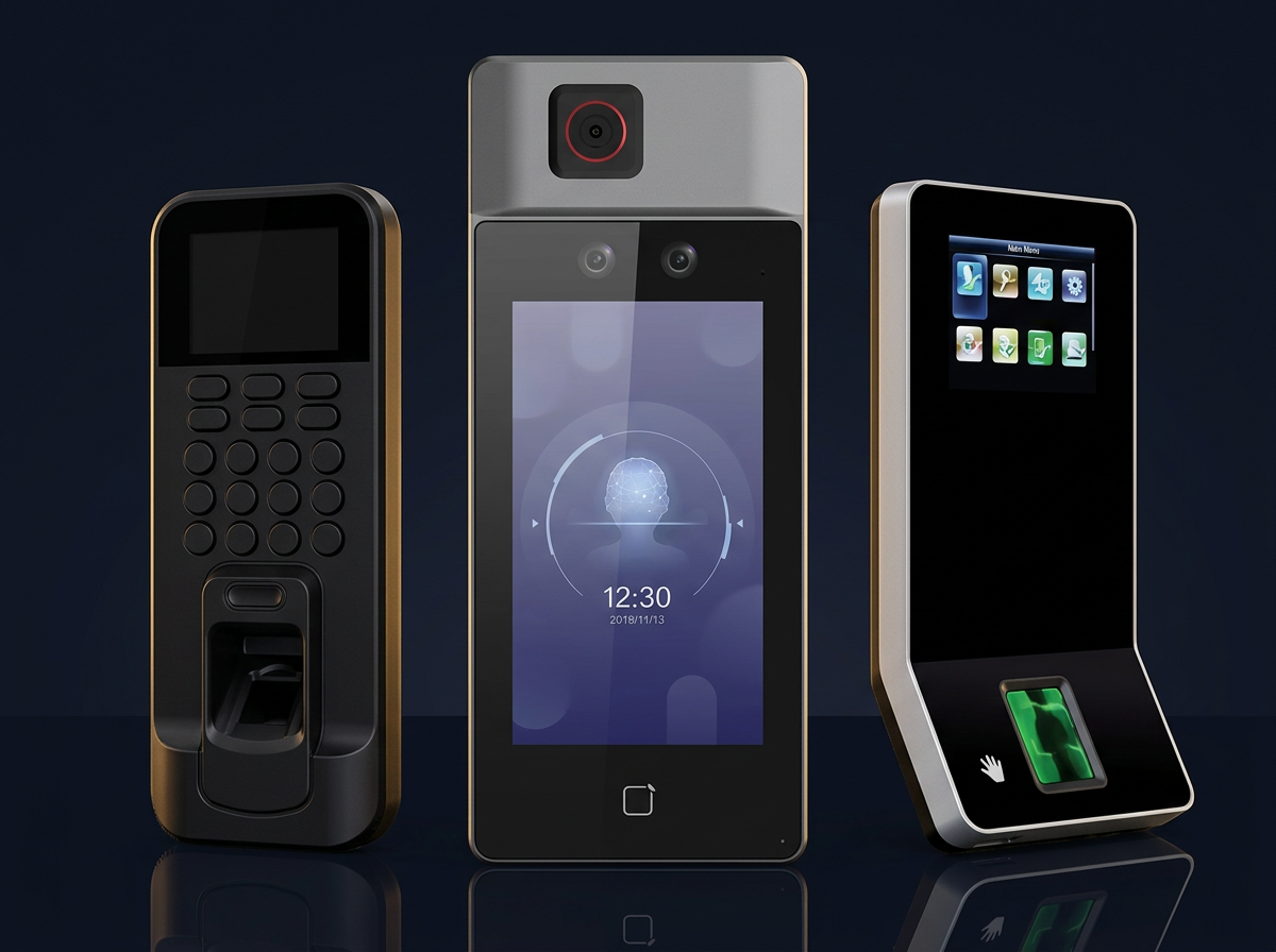Fingerprint and face recognition access control terminal for doors and turnstiles