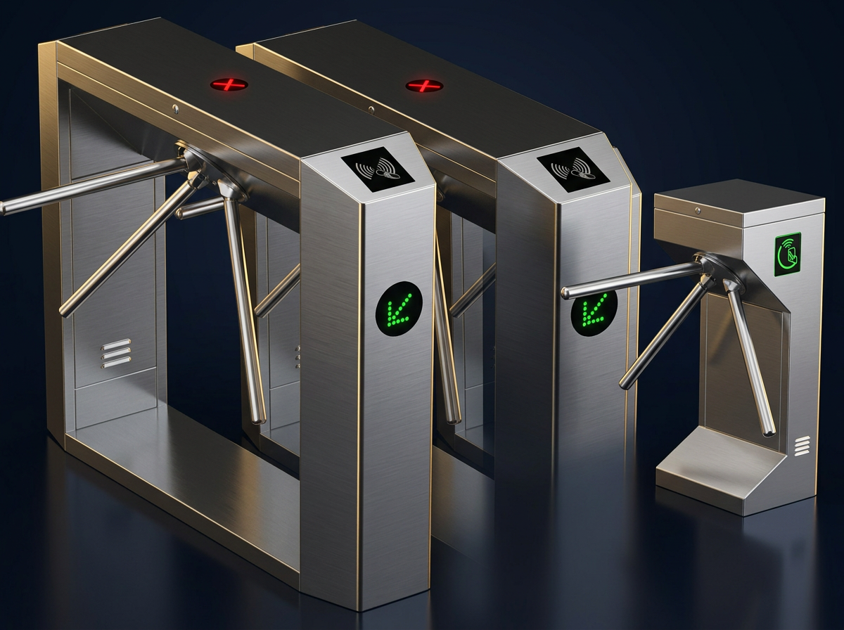 ESD tripod turnstile gate with integrated electrostatic discharge tester for cleanroom access control